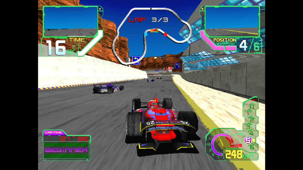 Rode racewagen op een circuit in Ace Driver Victory Lap